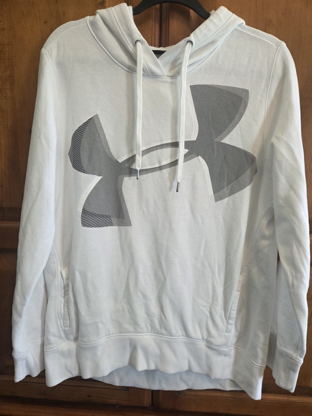 Under Armour Women's White Hoodie with Gray Logo